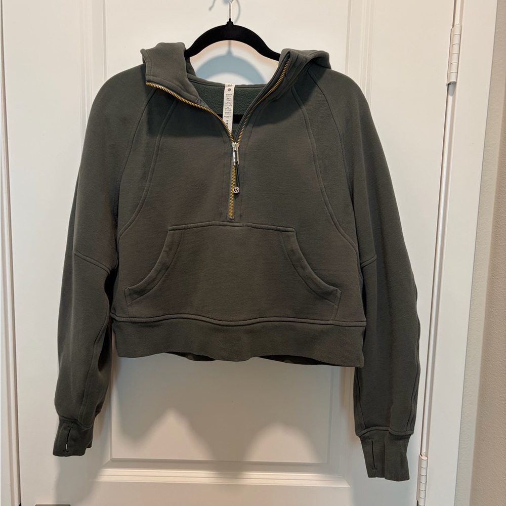 Lululemon Sage Green Half-Zip Scuba Hoodie